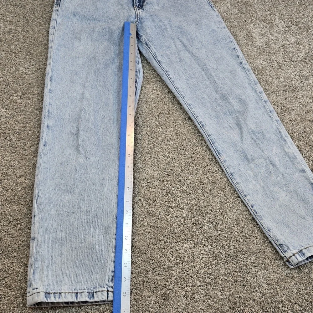 ZARA 90's Style Acid Wash Mom Jeans US 6 Light Wash High Rise Blue Women's